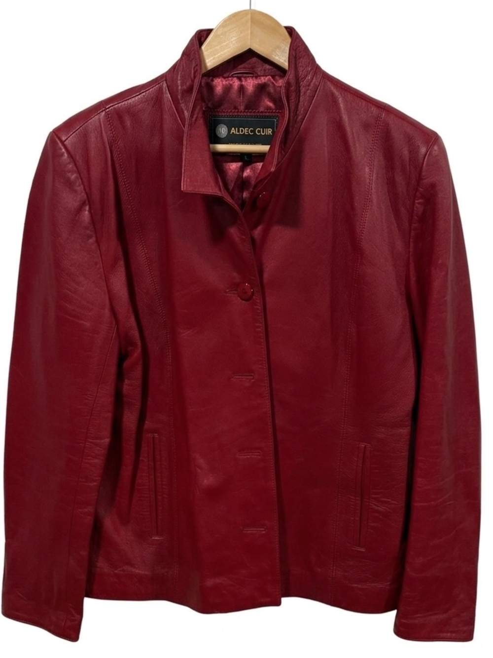 Aldec Cuir Women's Red Leather Jacket U.S Size 14